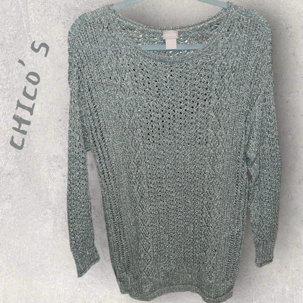 🌺CHICO’S SAGE OPEN KNIT SWEATER